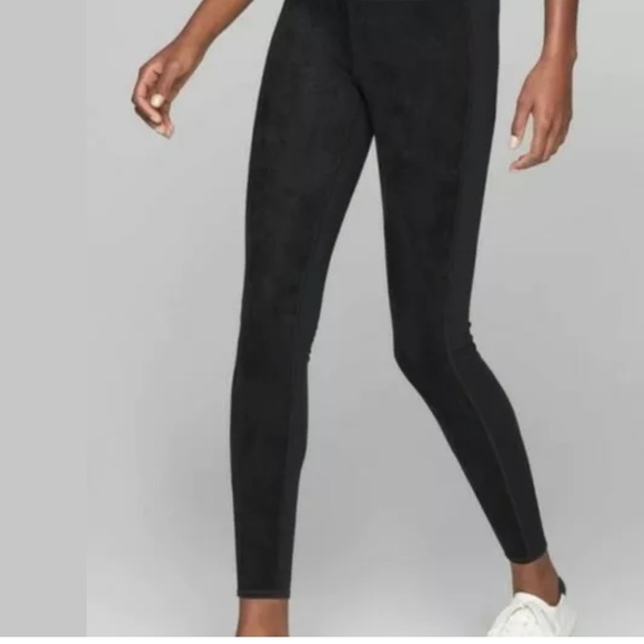 Athleta Pants - Athleta Black Suede highrise strut XS